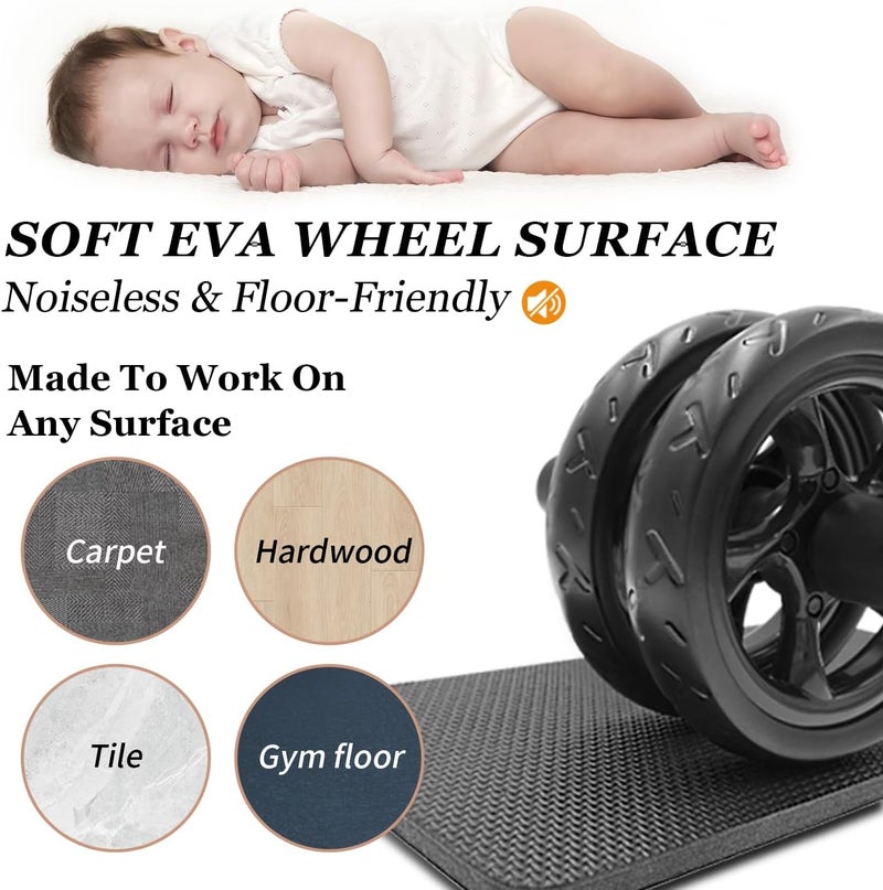 FEELCAT Ab roller wheel with knee pad for abdominal exercise core workout weight loss no noise easy to assembling light weight perfect home gym equipment for men & women - Image 5